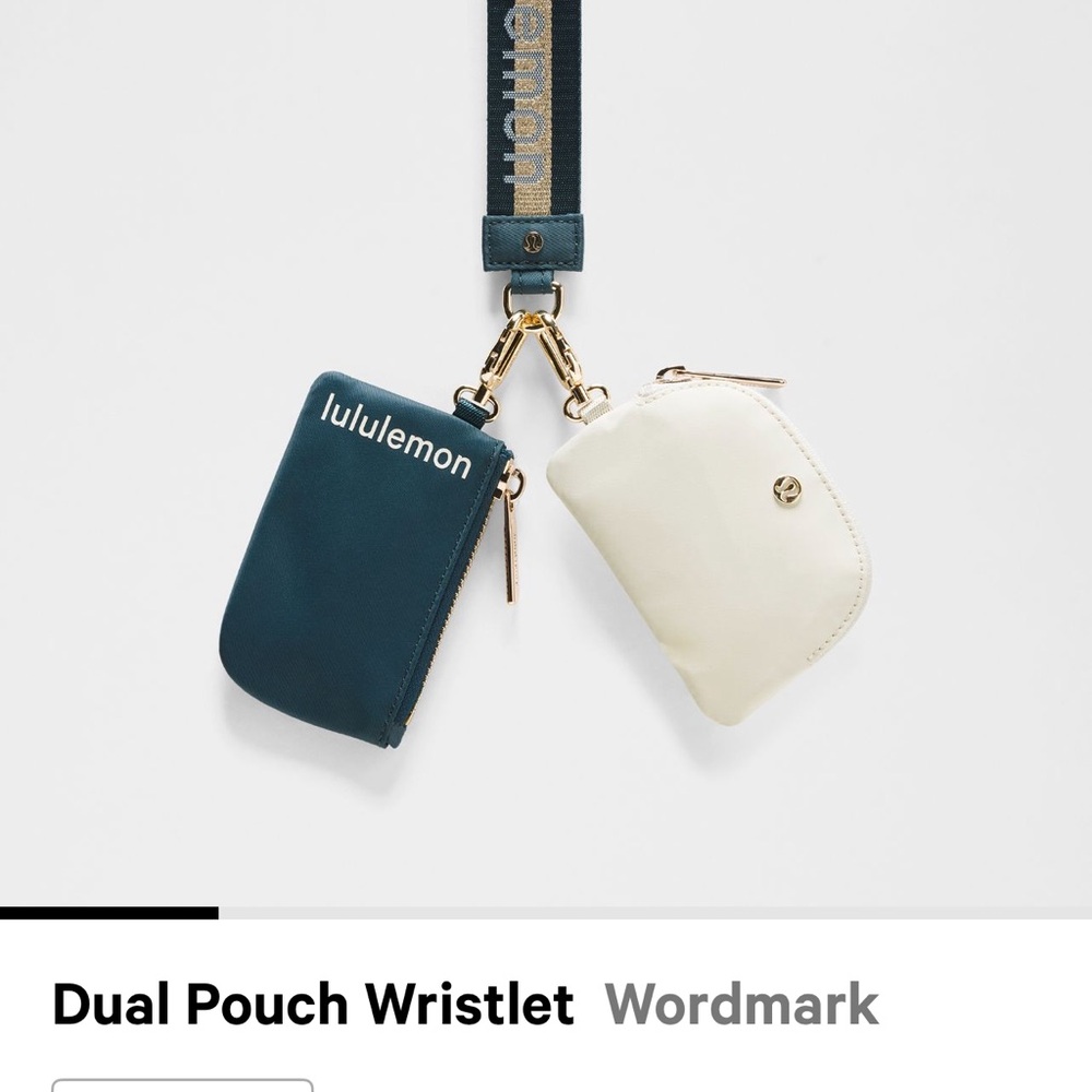 lululemon athletica Dual Pouch Wristlet - Green/Bone/Gold